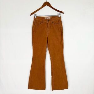 Idyllwind High Risin Corduroy Flare Jeans Pecan Orange Size 6 Stretch‎